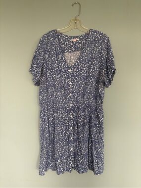 Joe Fresh Navy and White Floral Dress